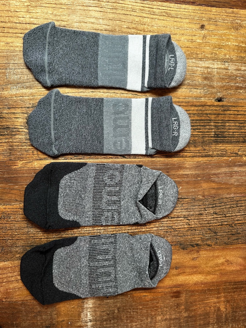 LRG No-Show Athletic Socks in Gray and Black (2 Pack)